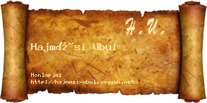 Hajmási Ubul névjegykártya